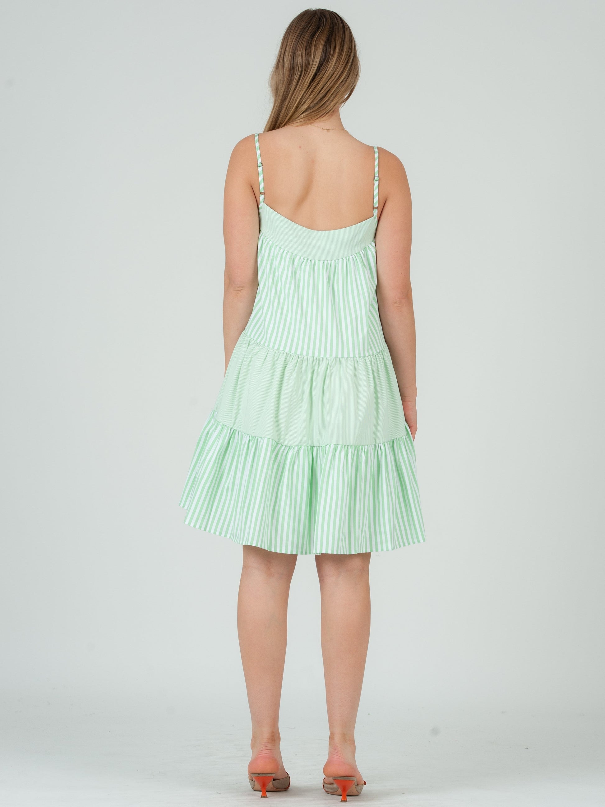 GREEN STRIPED DRESS