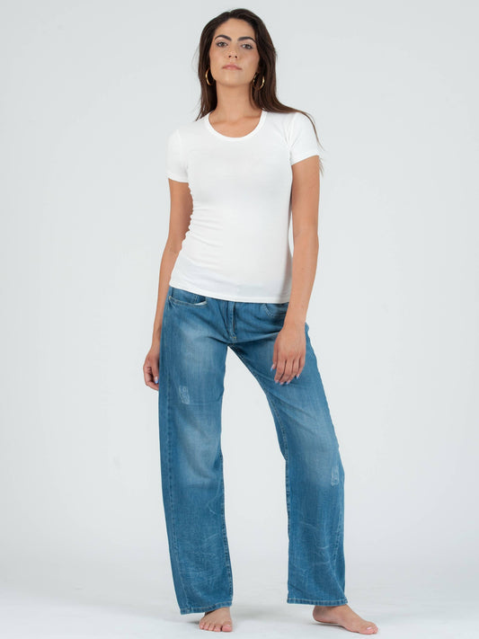 JILL CLASSIC ROUND NECK TEE-WHITE